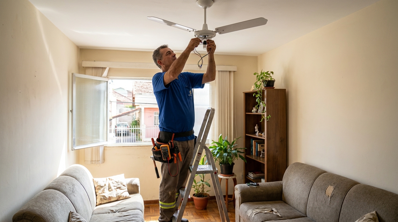 Montagem de Ventilador em Palhoça‑SC